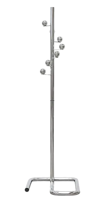 Appendiabiti a piantana in acciaio cromato, anni '70