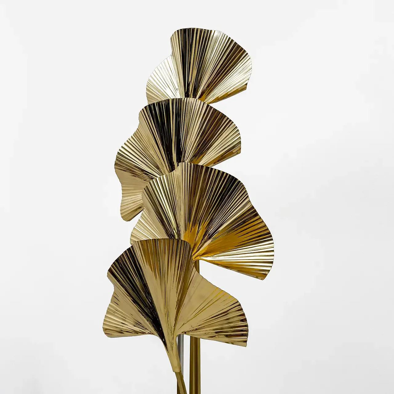 Lampada da terra in ottone Ginkgo in stile Barbi, anni 2000 3