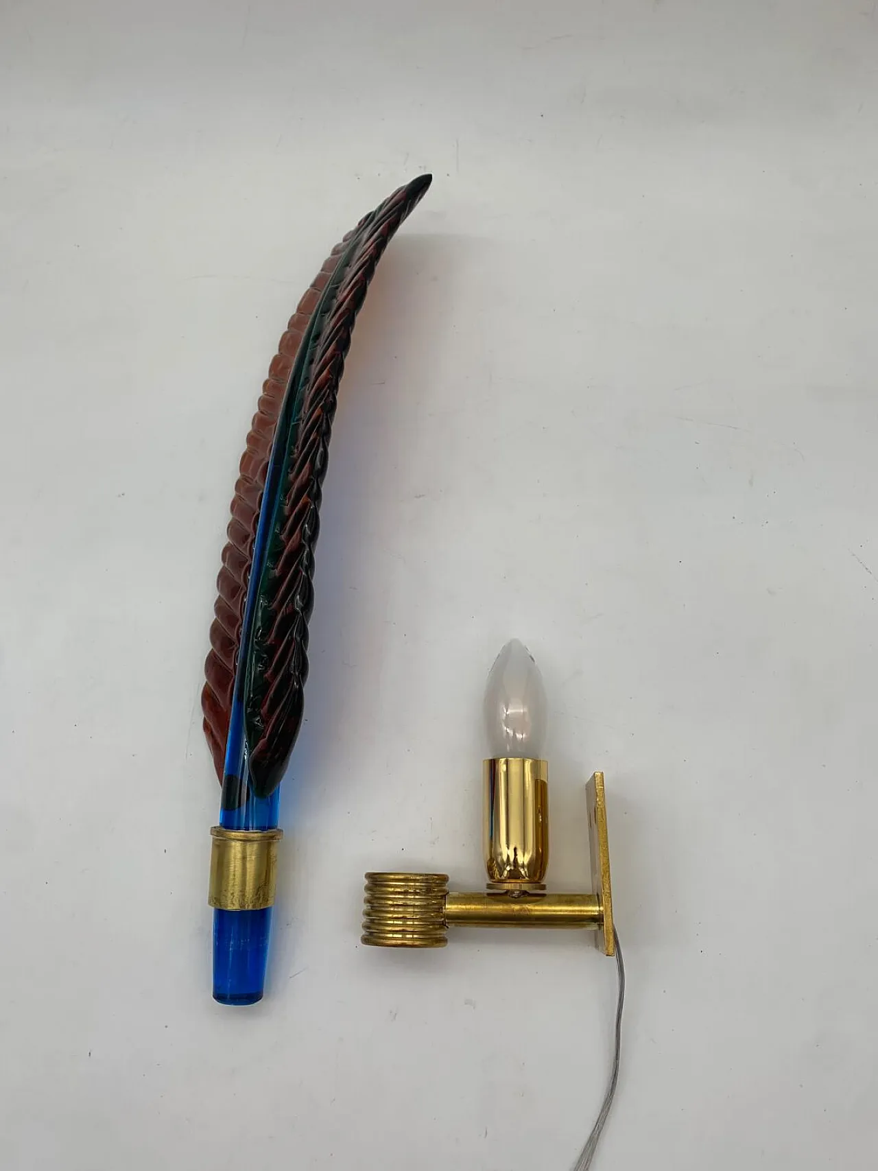 Lampada da parete a foglia singola attribuita a Seguso, anni '60 2