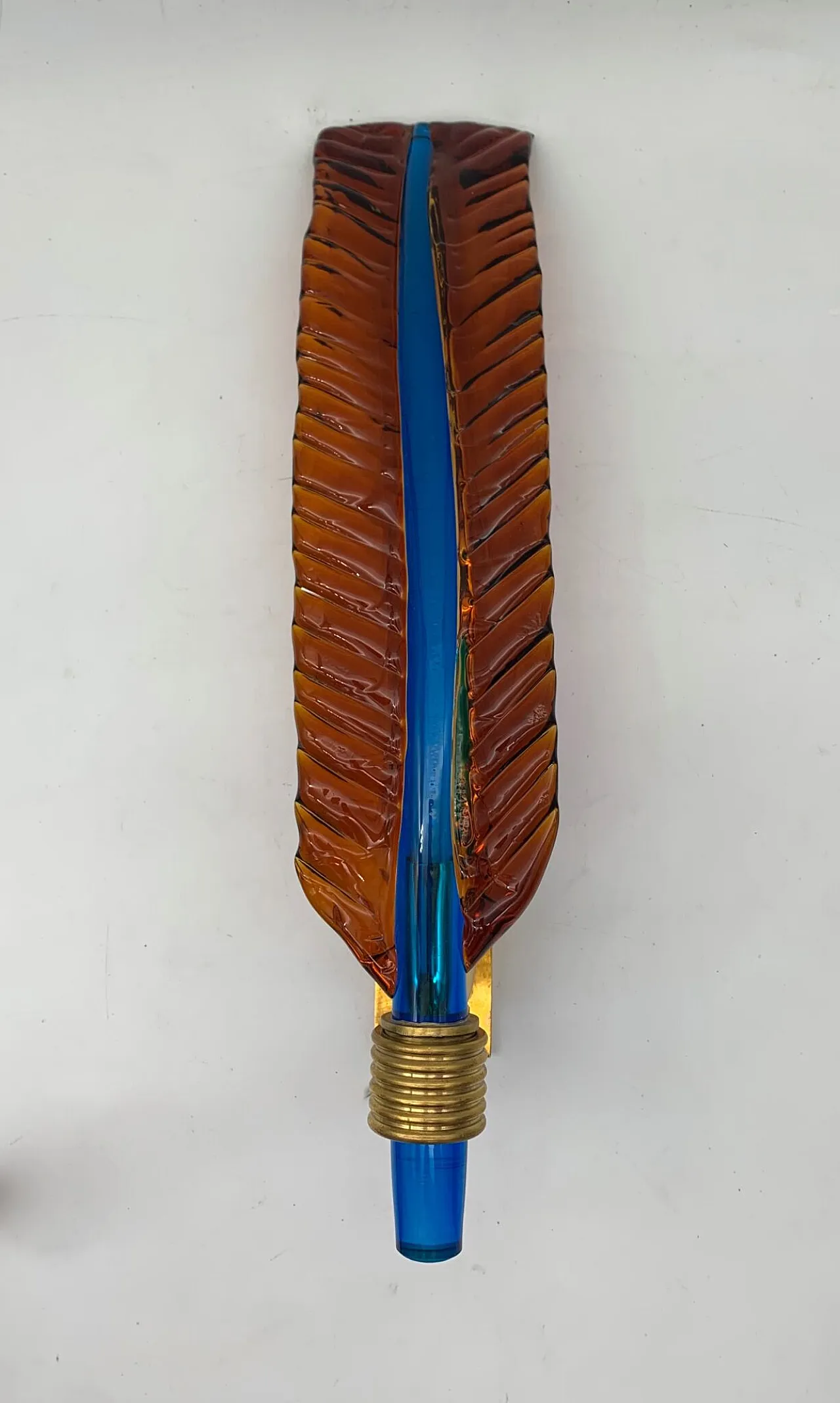 Lampada da parete a foglia singola attribuita a Seguso, anni '60 5