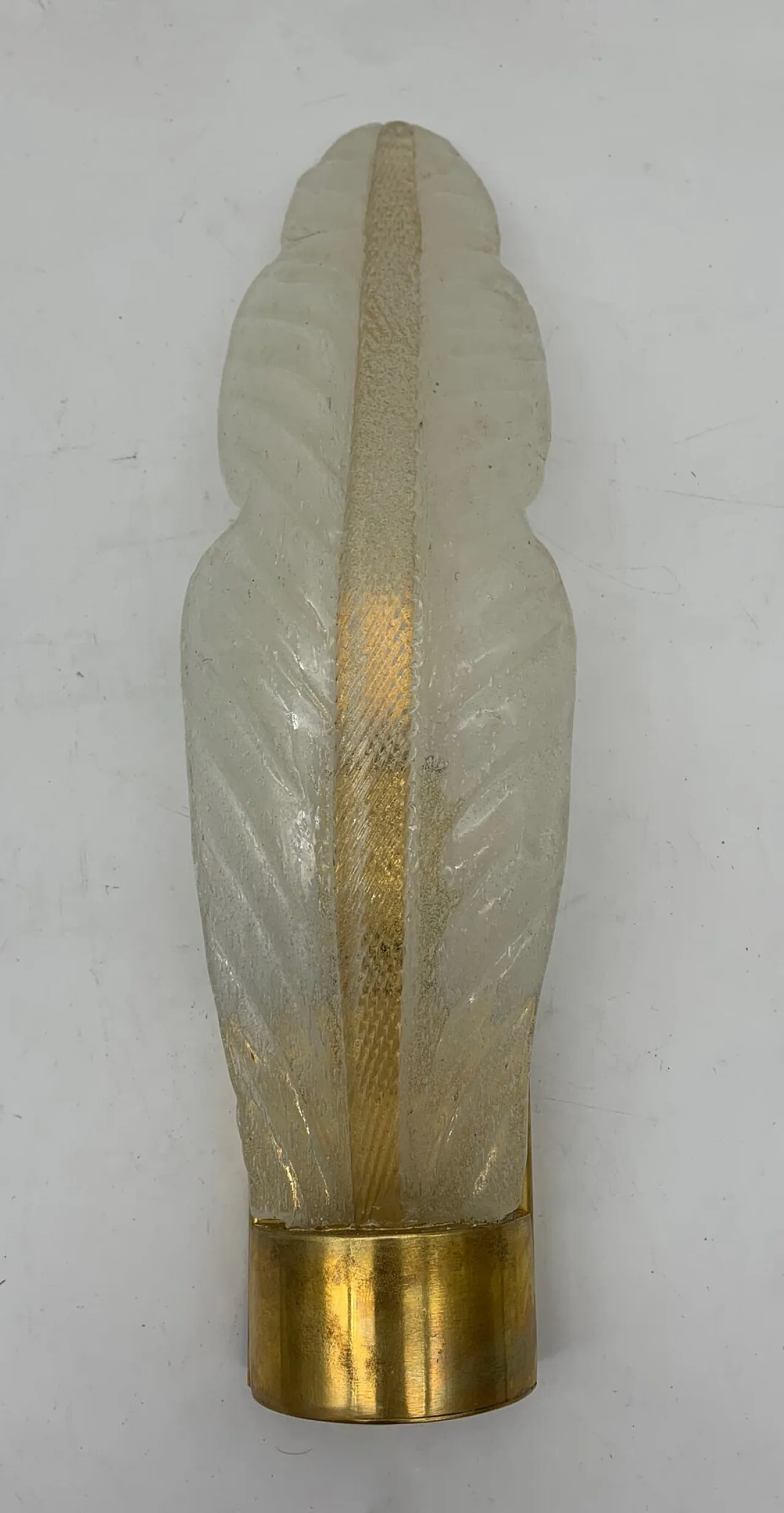 Lampada da parete a foglia singola attribuita a Barovier, anni '60 4