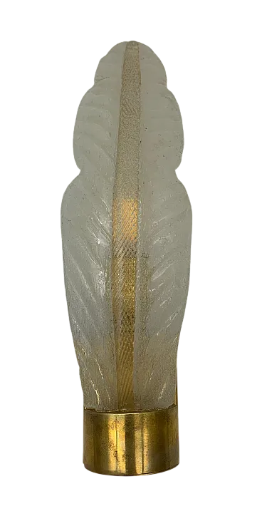 Lampada da parete a foglia singola attribuita a Barovier, anni '60