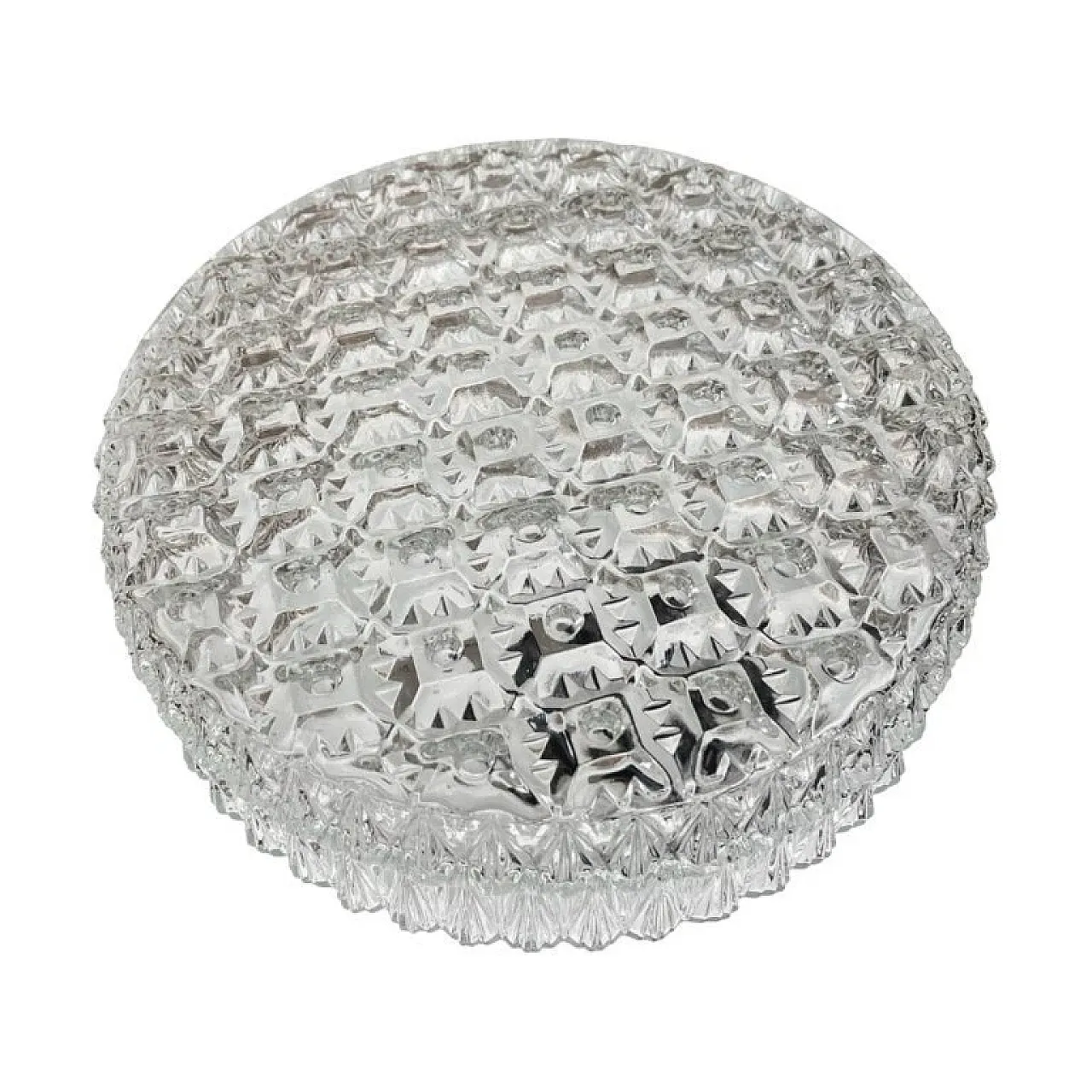 Lampada da soffitto/parete in cristallo di Kamenický Šenov, anni '70 6