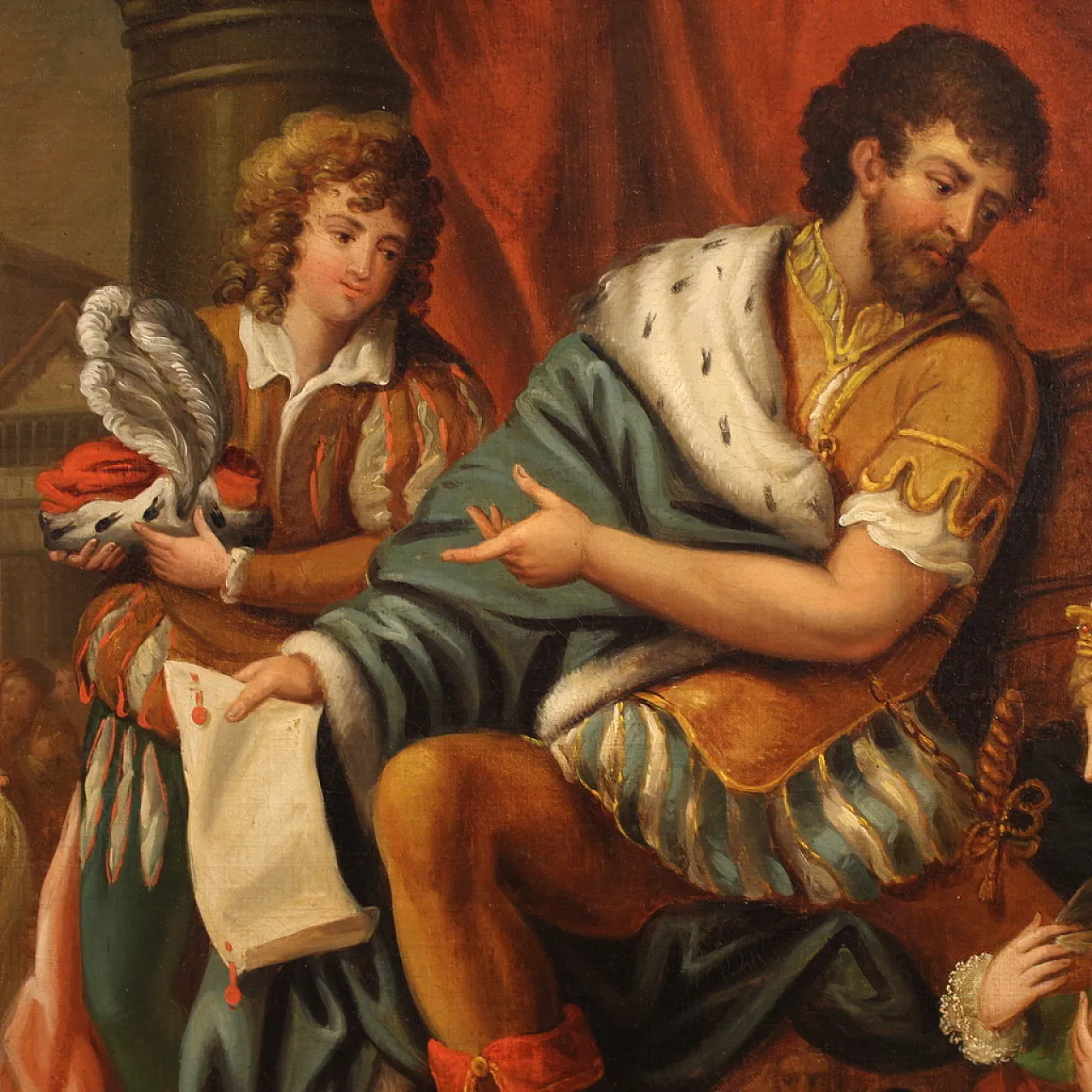 Dipinto francese Salomone e la Regina di Saba, '800 6