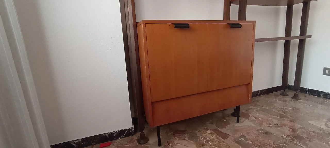 Libreria di Fiori per I.S.A. con bar e vetrina pensile, anni '70 5