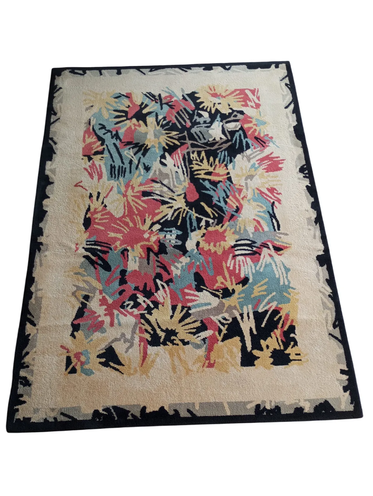 Tappeto disegno Gianni Vigone in lana, Italia anni ‘80 1