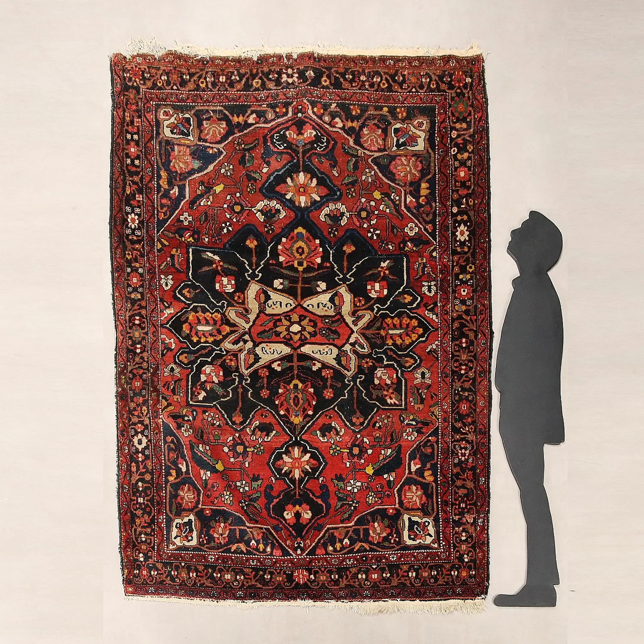 Tappeto Bakhtiari in cotone e lana, maglia fine, fatto a mano, '900 2