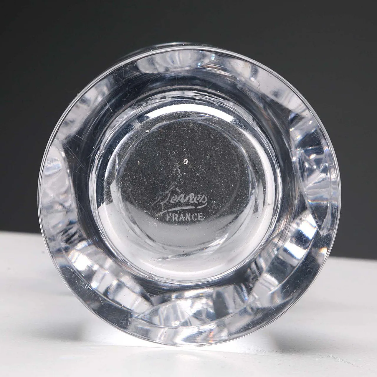 Vaso cilindrico in cristallo con decoro a foglie, '900 7