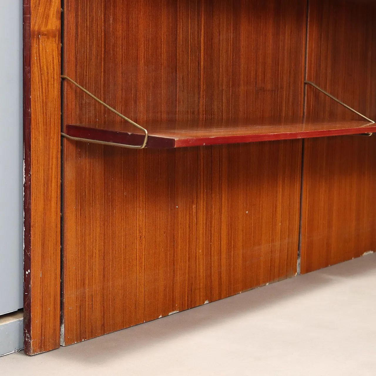 Libreria a doppia campata impiallacciata in teak, '900 10