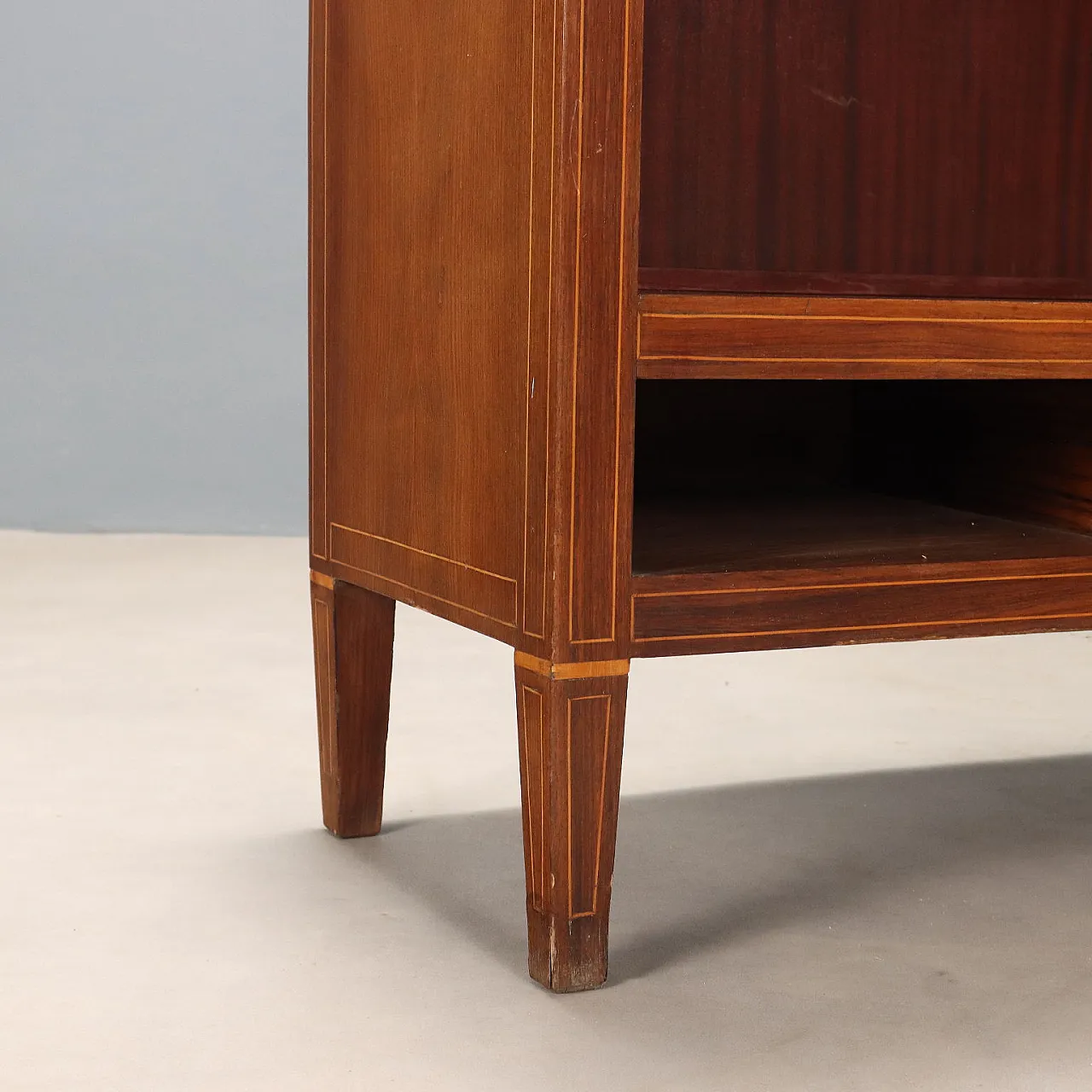 Mobile con ripiani a giorno, impiallacciato in legno esotico, '900 5