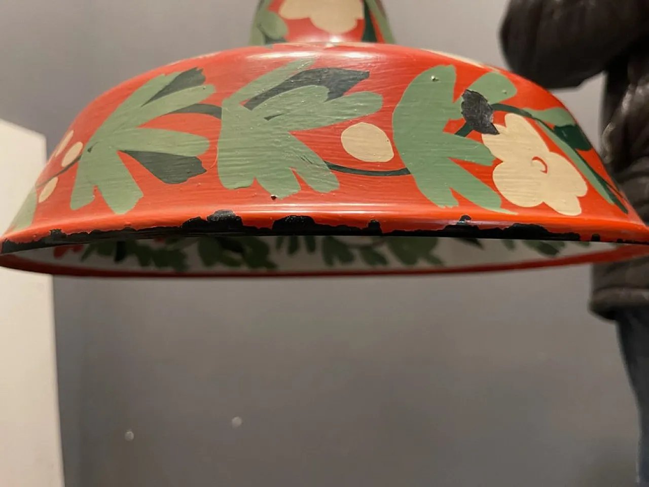 Hand-painted industrial pendant lamp, 1960s 5