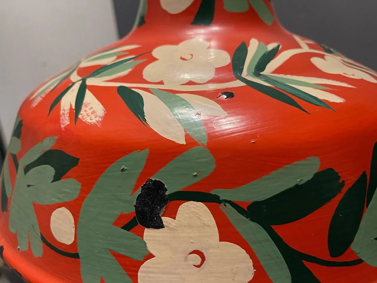 Hand-painted industrial pendant lamp, 1960s 6