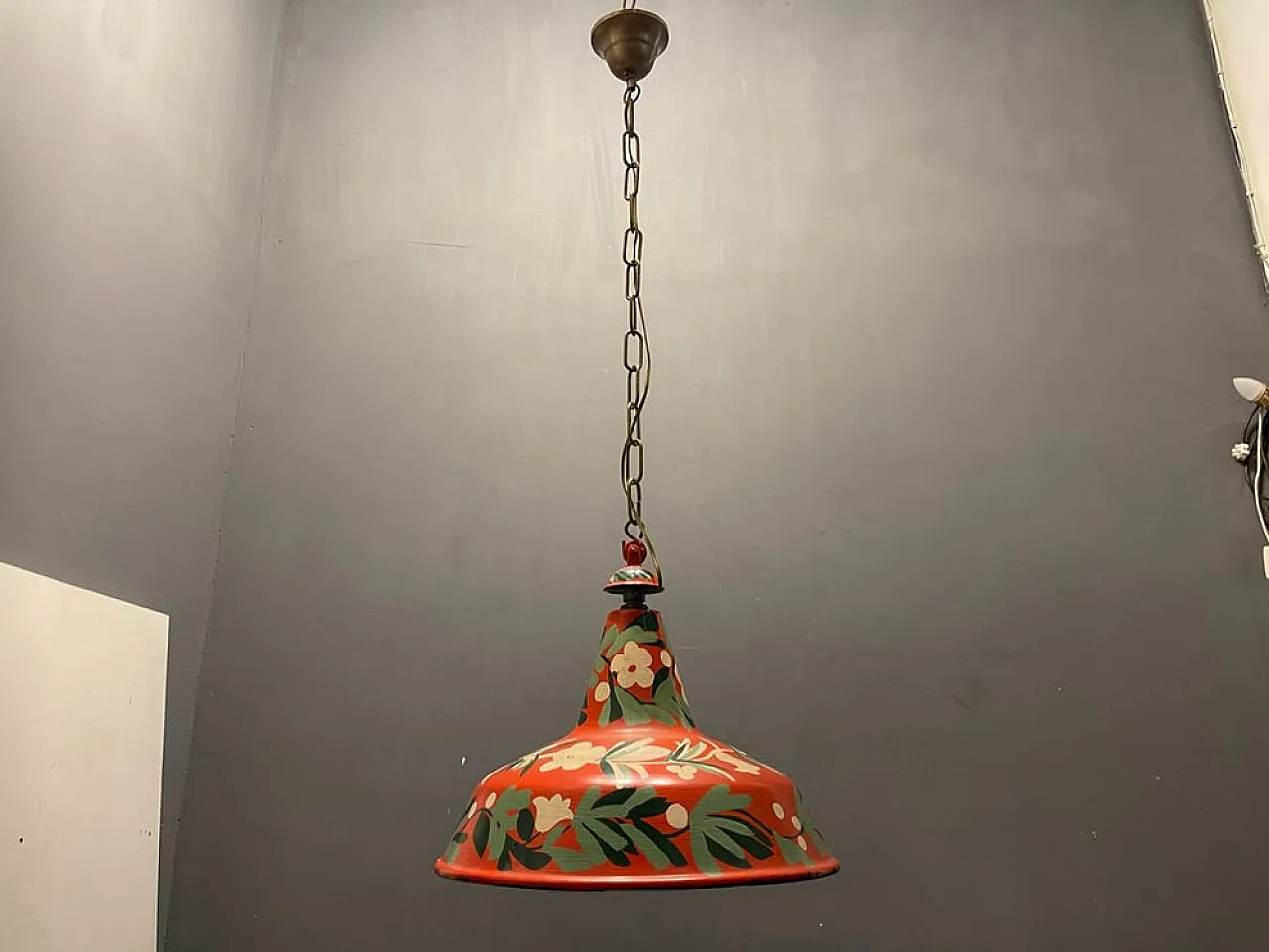 Hand-painted industrial pendant lamp, 1960s 7