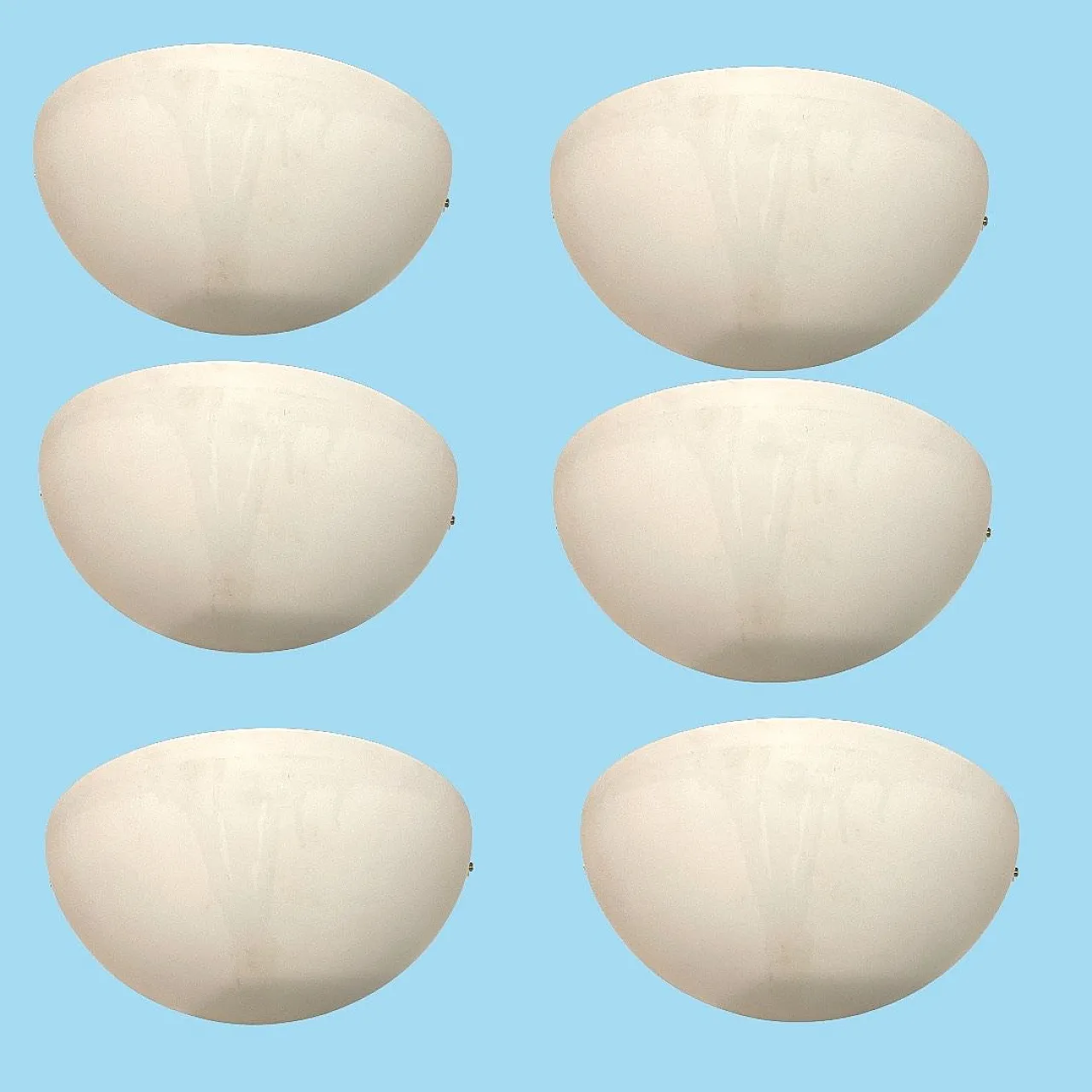 3 Italian white opaline glass sconces from Victoria, 1980s 6