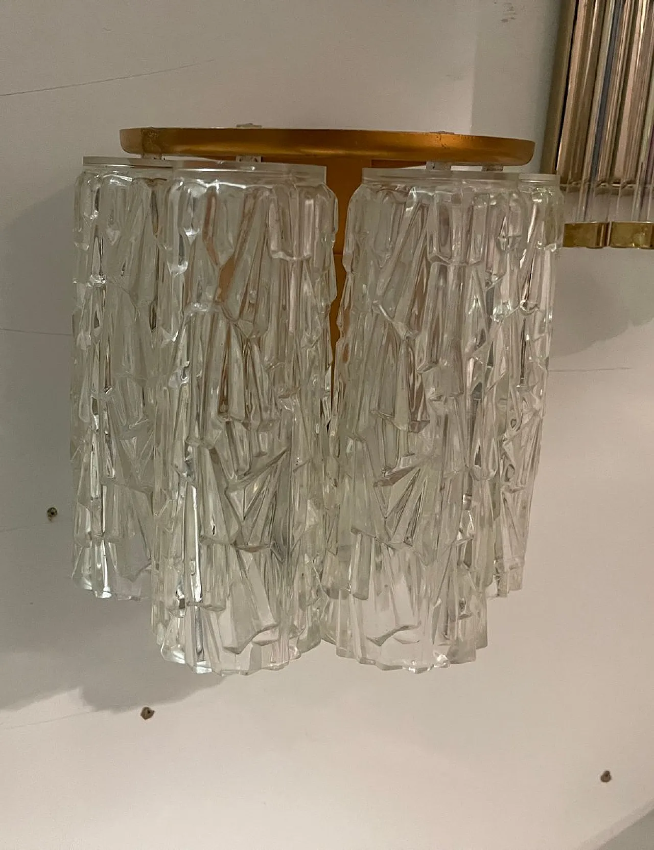 Pair of Mid-Century Italian Textured Plastic Sconces, 1970s 5