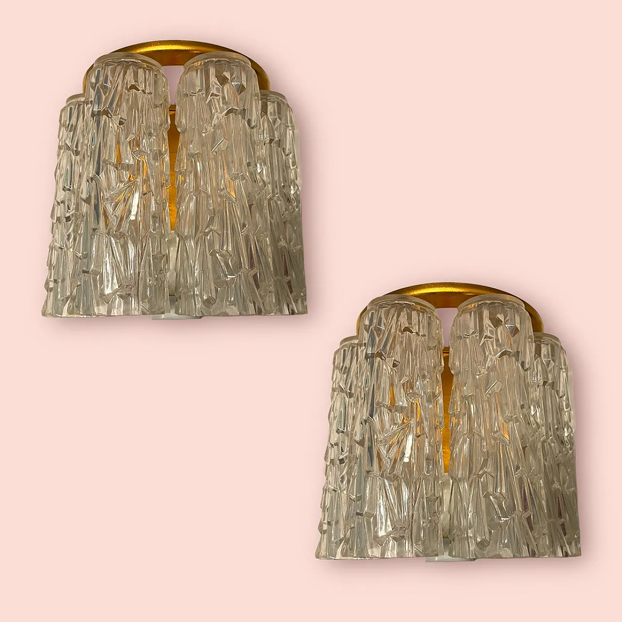 Pair of Mid-Century Italian Textured Plastic Sconces, 1970s 7