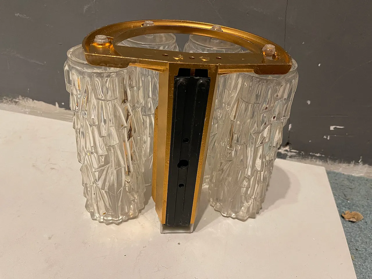 Pair of Mid-Century Italian Textured Plastic Sconces, 1970s 8