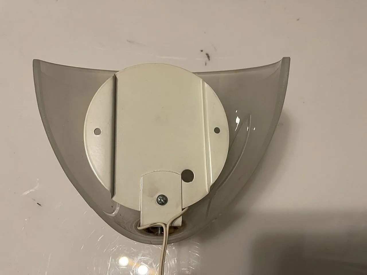 Sandblasted glass wall lights, 1970s, set of 2 5