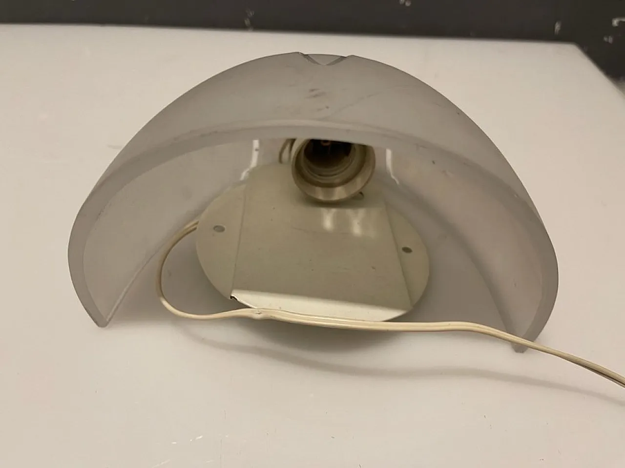 Sandblasted glass wall lights, 1970s, set of 2 7