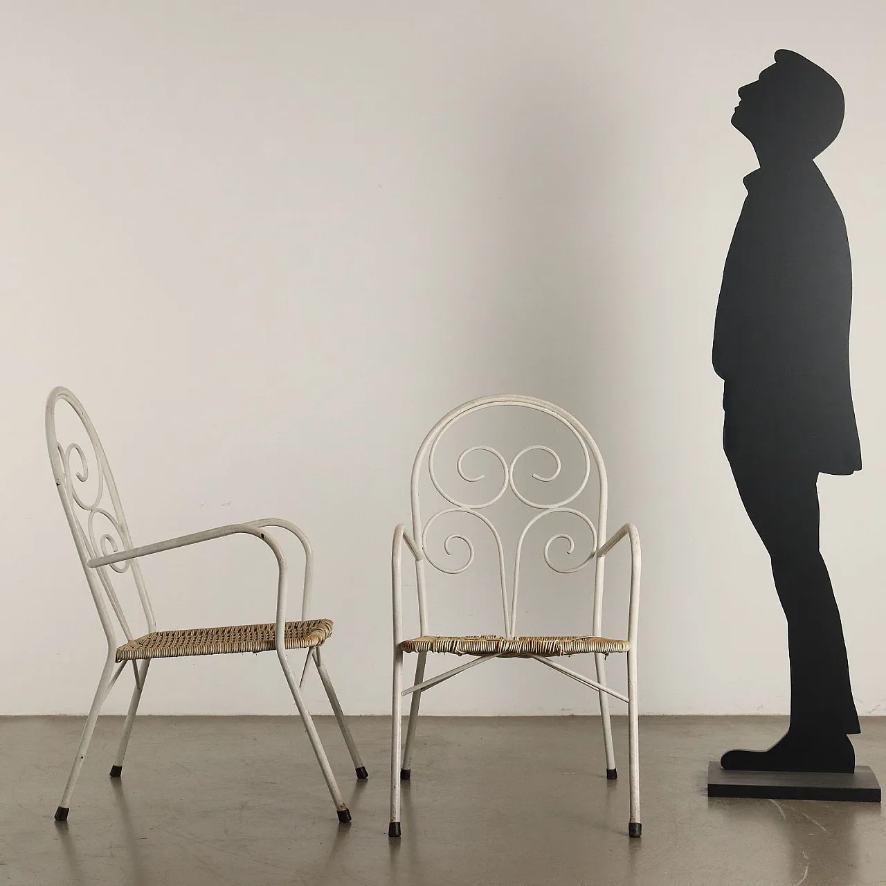 4 Sedie da giardino in plastico e ferro smaltato, anni '60 3