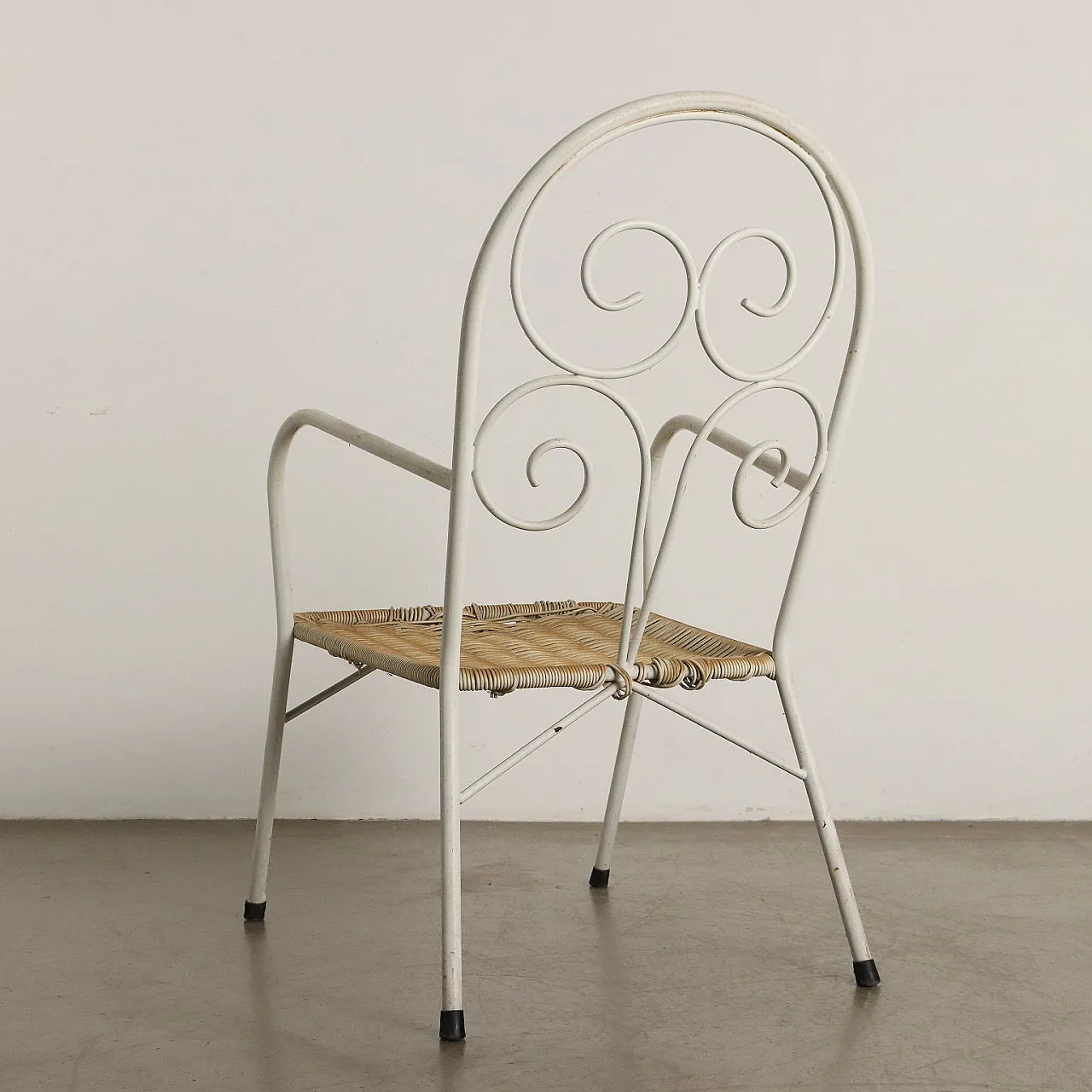 4 Sedie da giardino in plastico e ferro smaltato, anni '60 10