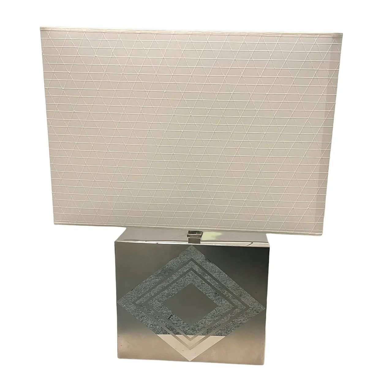 Large Architectural table lamp in chromed metal, 1970s 1