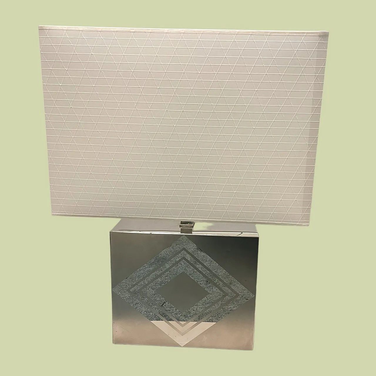 Large Architectural table lamp in chromed metal, 1970s 3