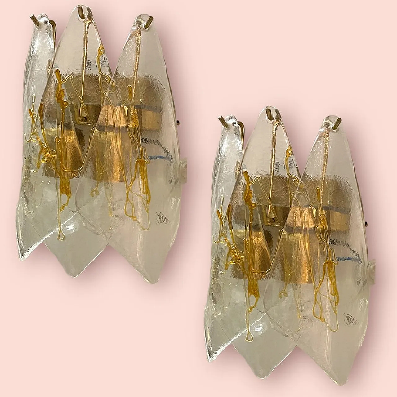 La Murrina wall light in Murano glass, 1980s, set of 2 9