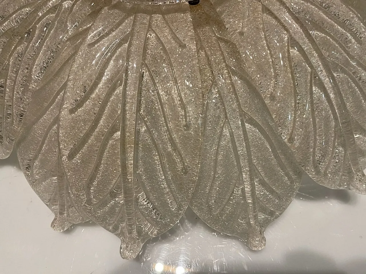 Venetian recessed flower in Murano glass, 1970s 7