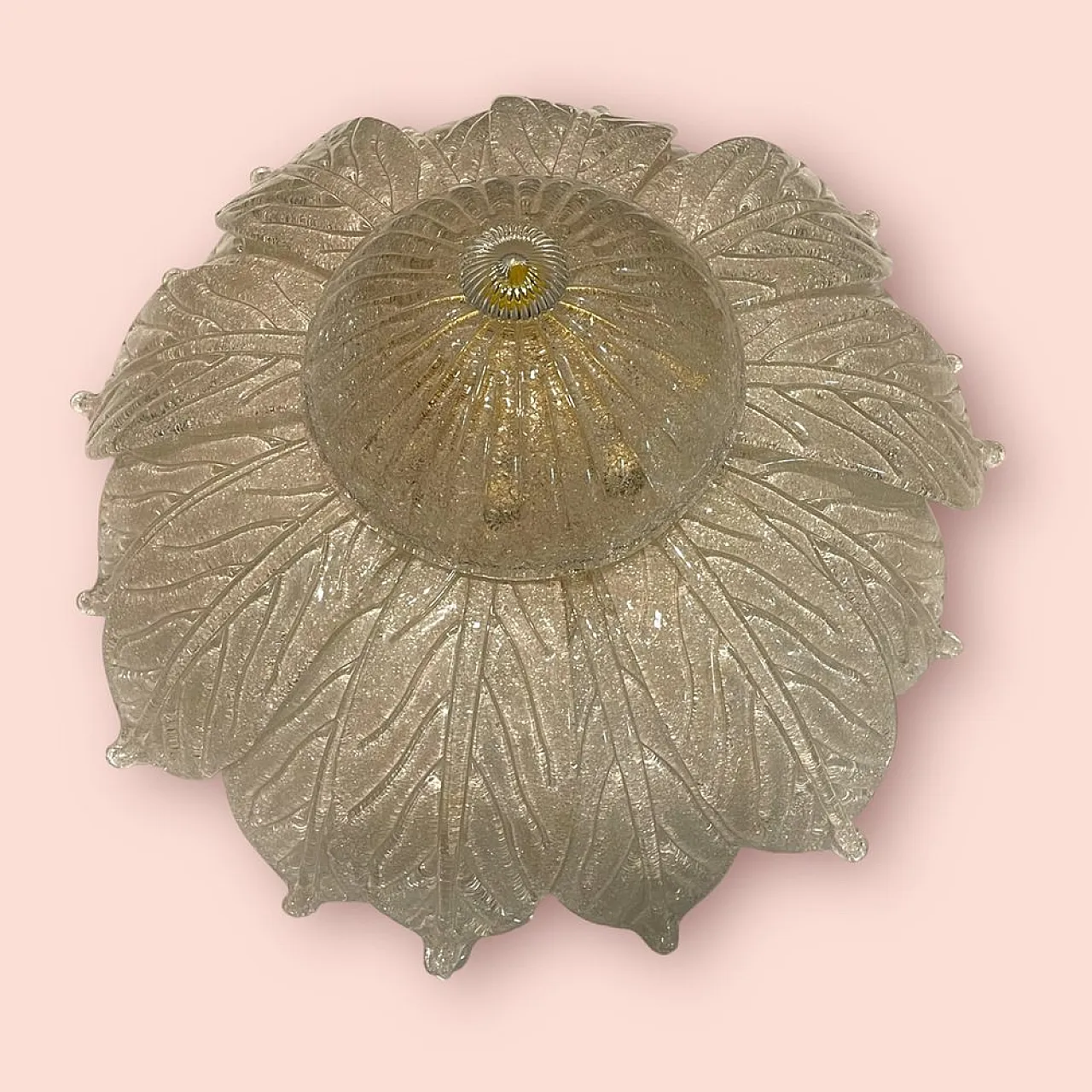 Venetian recessed flower in Murano glass, 1970s 9