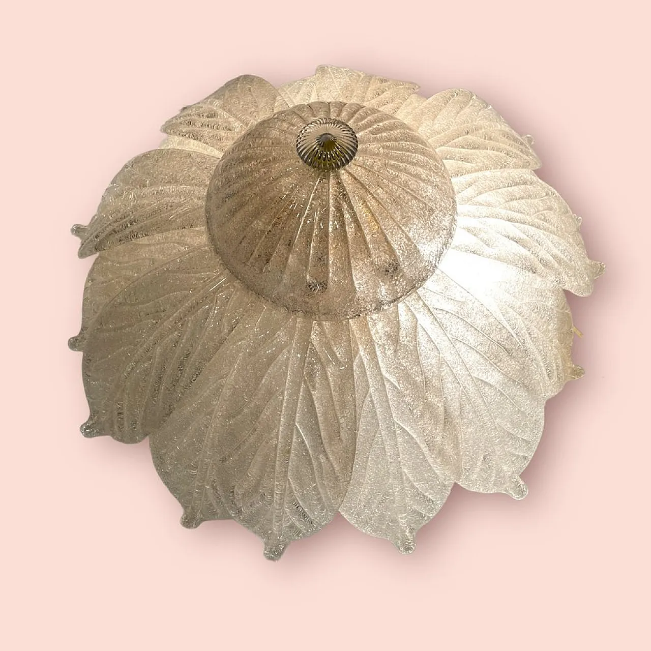 Venetian recessed flower in Murano glass, 1970s 10