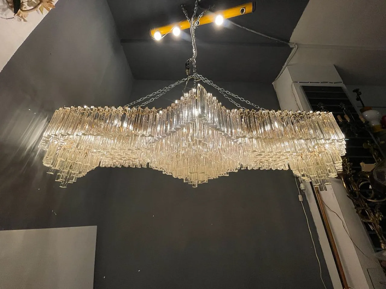 Large Prism ceiling lamp in Murano glass, 1970s 2