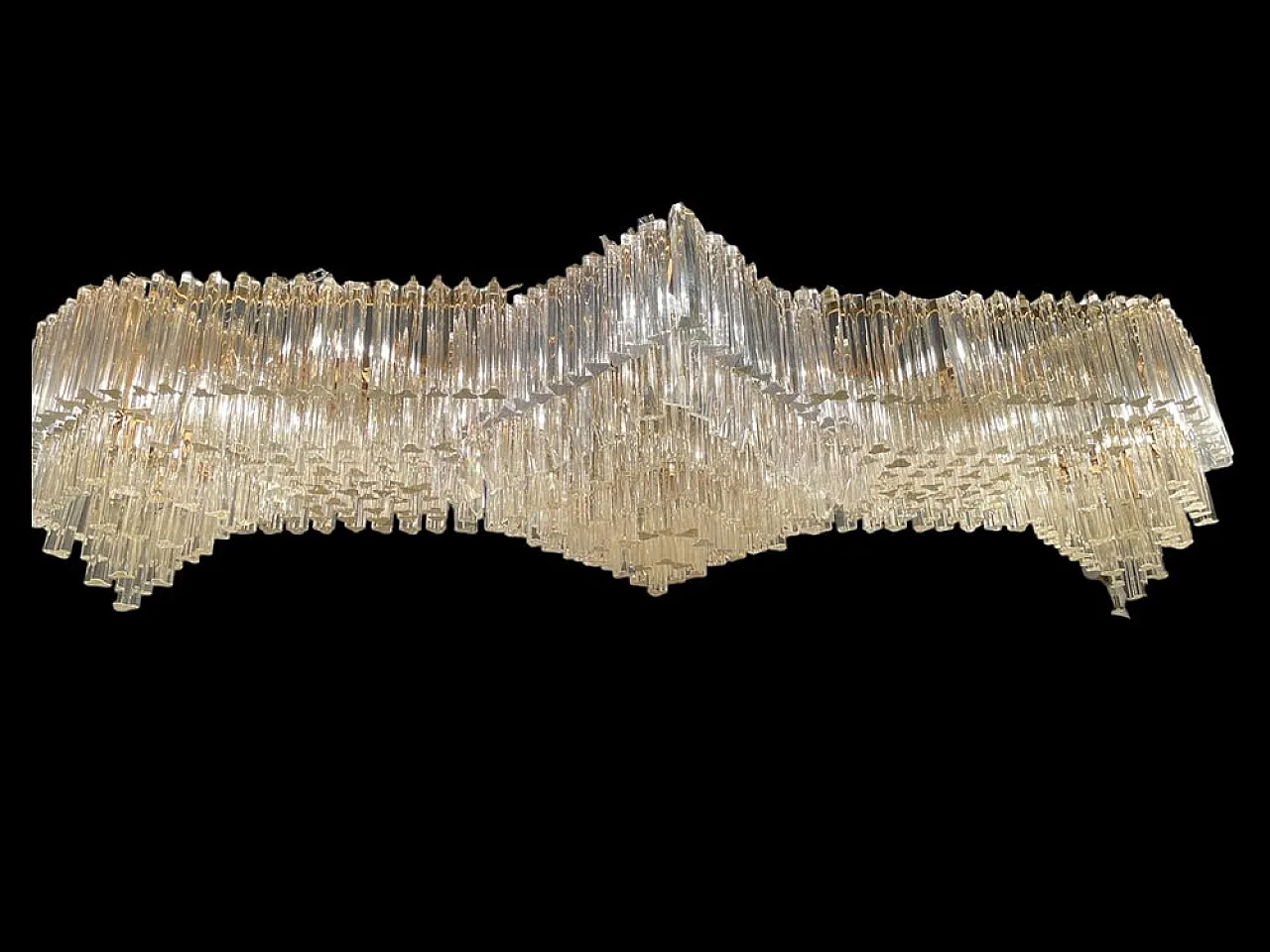 Large Prism ceiling lamp in Murano glass, 1970s 3