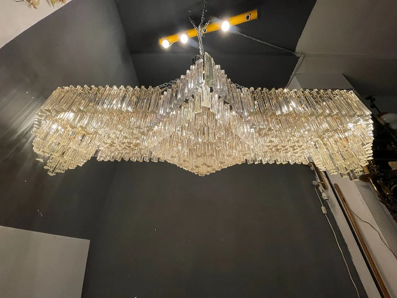 Large Prism ceiling lamp in Murano glass, 1970s 6