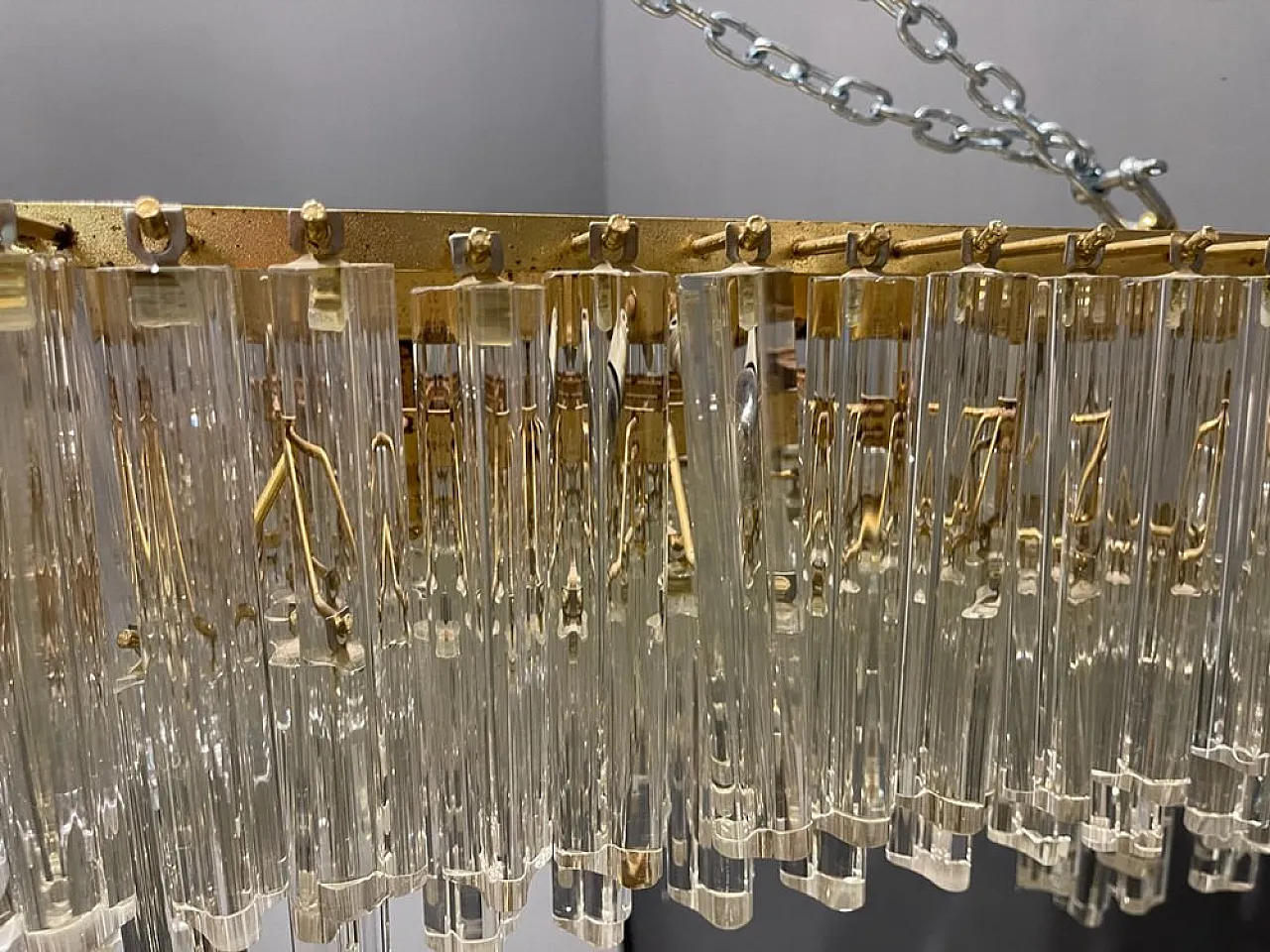 Large Prism ceiling lamp in Murano glass, 1970s 13