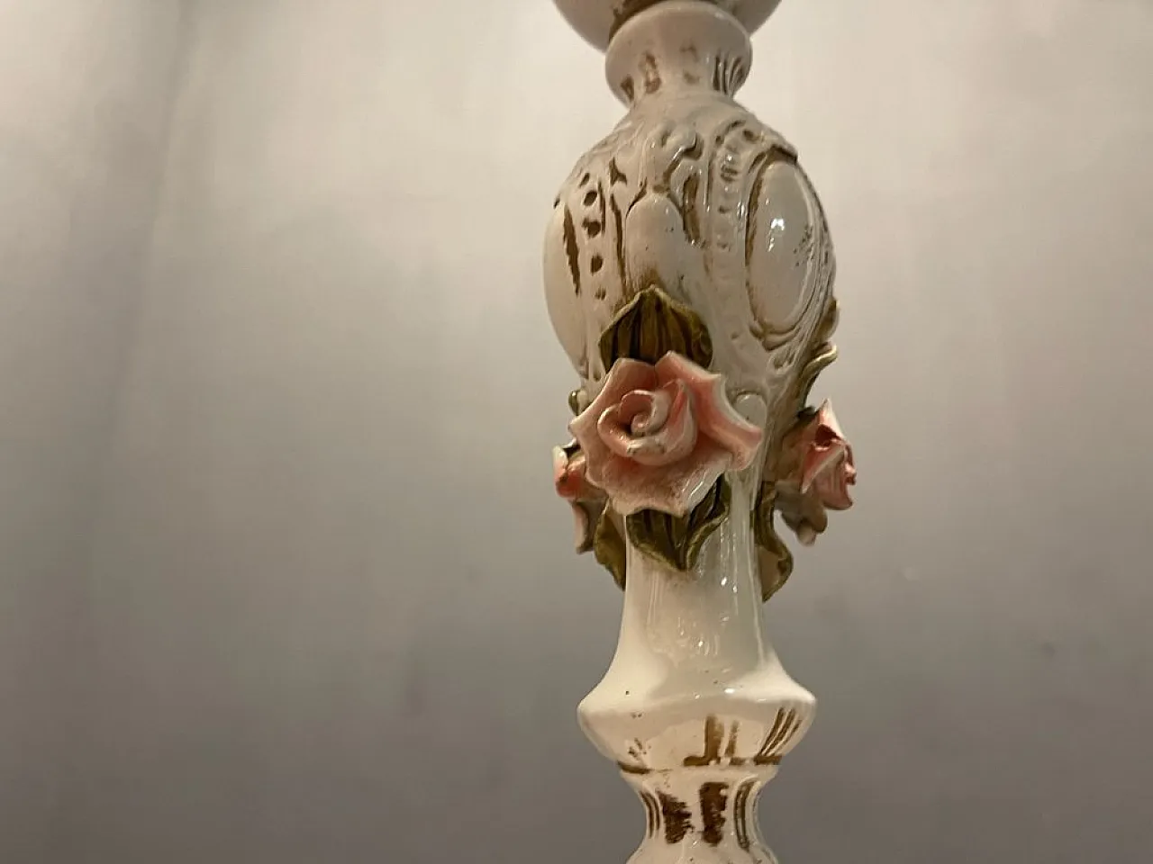 Ceramic rose-shaped pendant lamp, Italy, 1960s 6