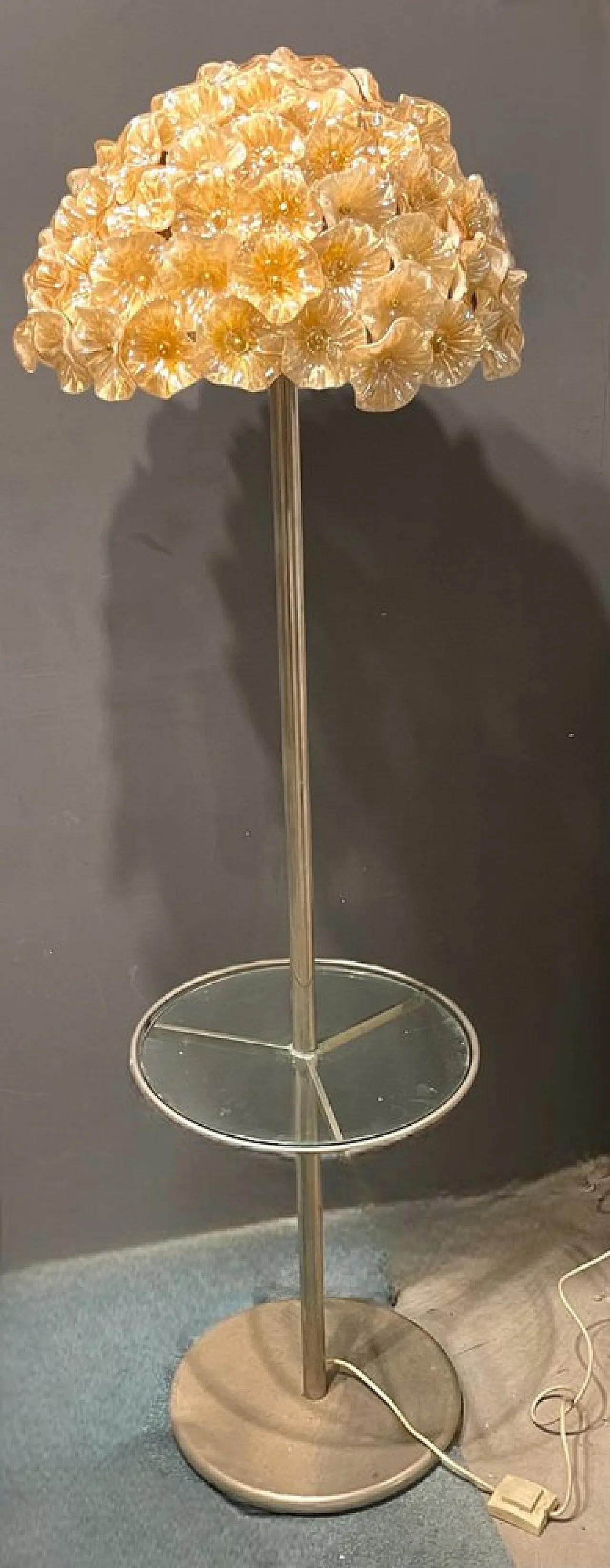 Murano glass floral floor lamp, 1970s 1