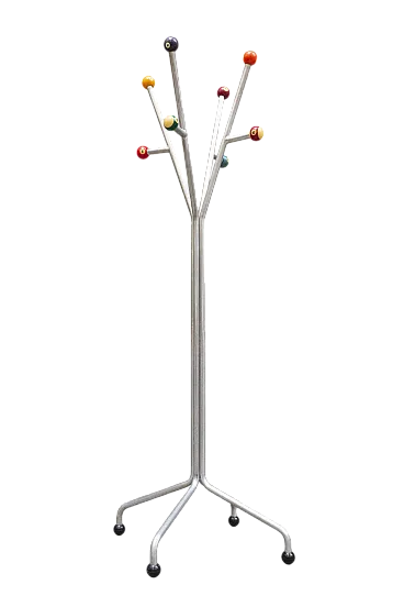 Appendiabiti in alluminio con palle da biliardo, '900