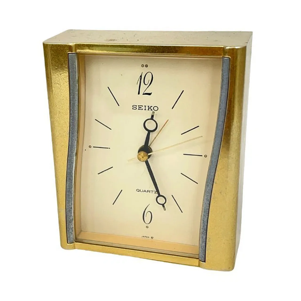 SEIKO Quartz, table clock with gold case, late 20th century 1