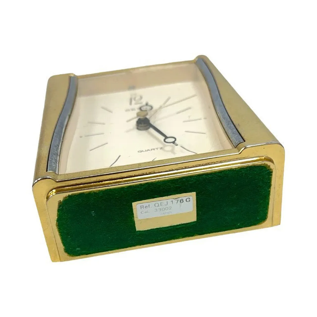 SEIKO Quartz, table clock with gold case, late 20th century 2