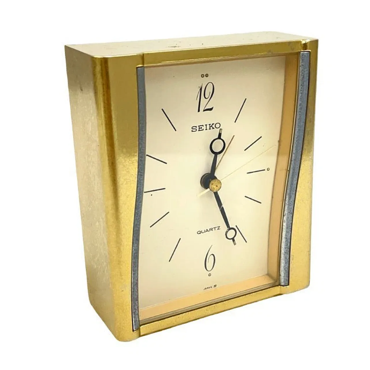 SEIKO Quartz, table clock with gold case, late 20th century 3