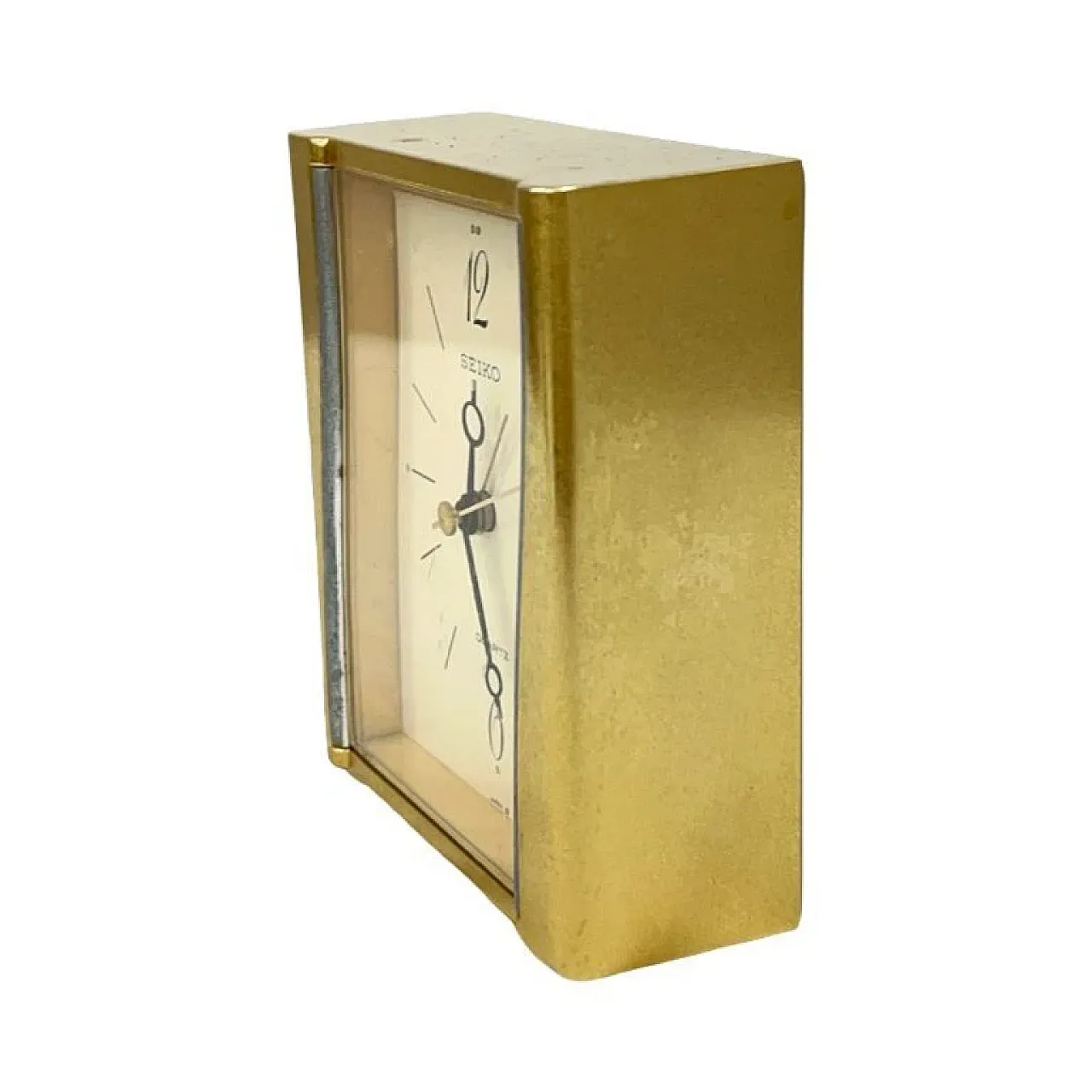 SEIKO Quartz, table clock with gold case, late 20th century 5