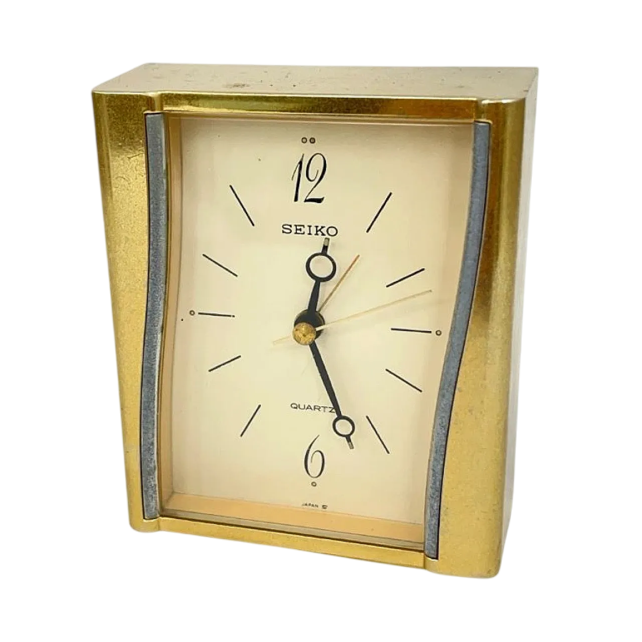 SEIKO Quartz, table clock with gold case, late 20th century 6