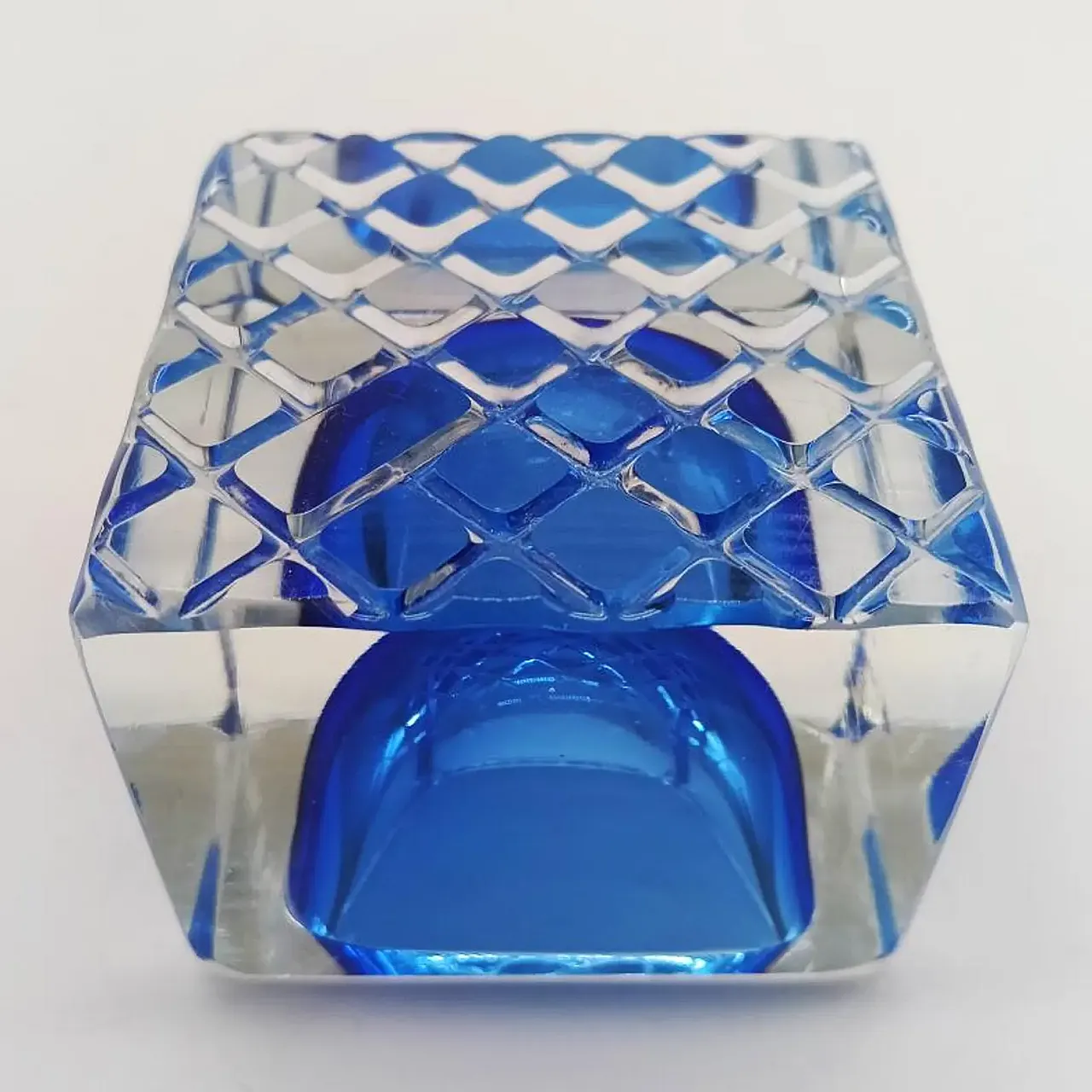 Posacenere quadrato in vetro di Murano di Mandruzzato, anni '60 8