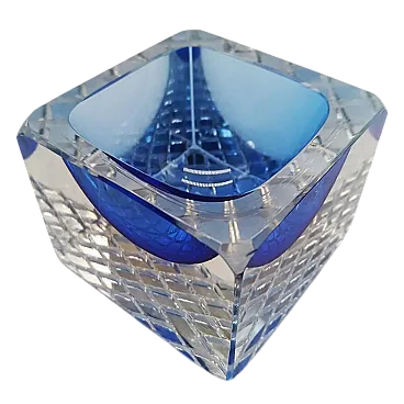 Posacenere quadrato in vetro di Murano di Mandruzzato, anni '60