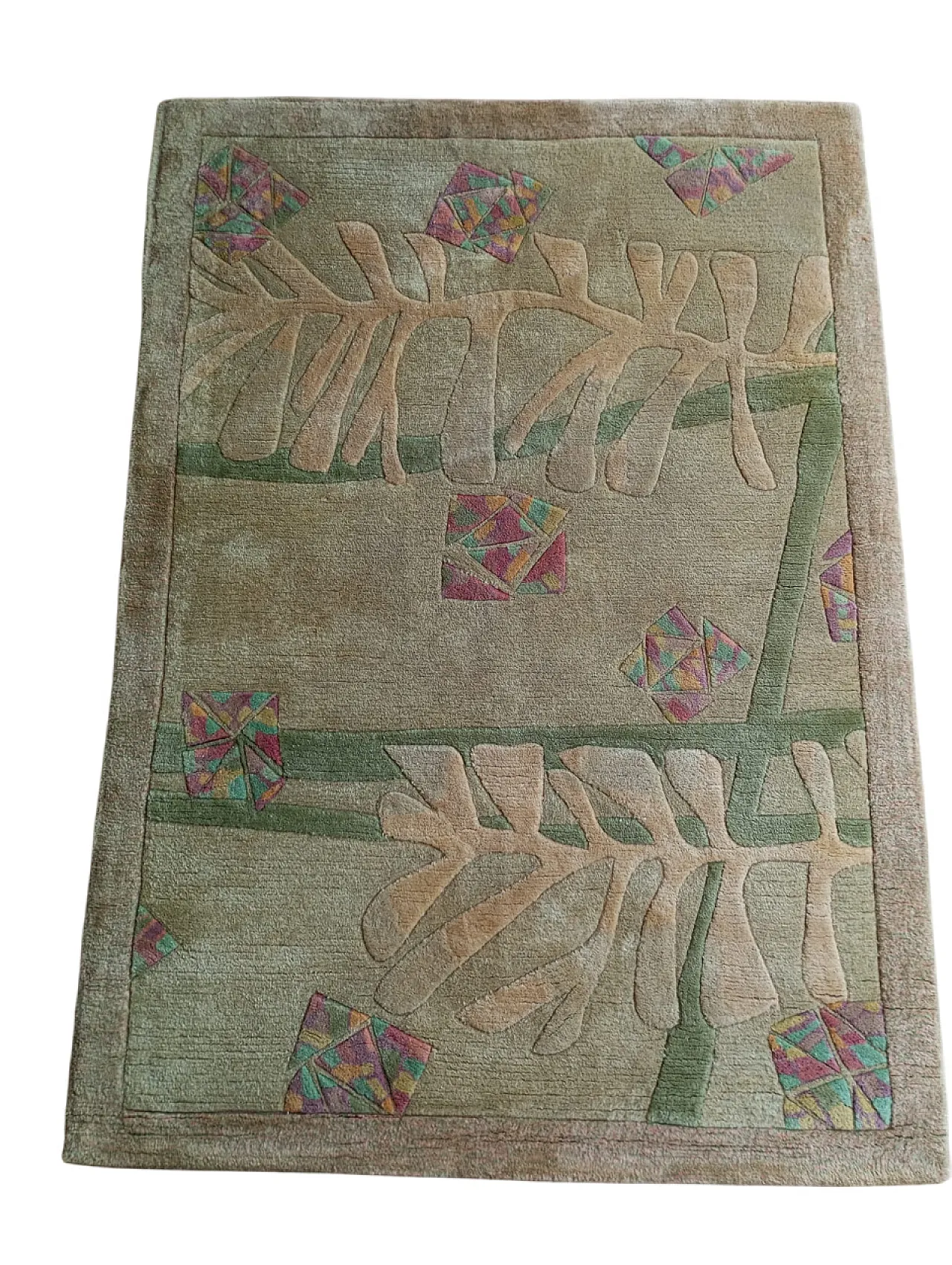 Tappeto Hand tafted in lana, anni '60 2