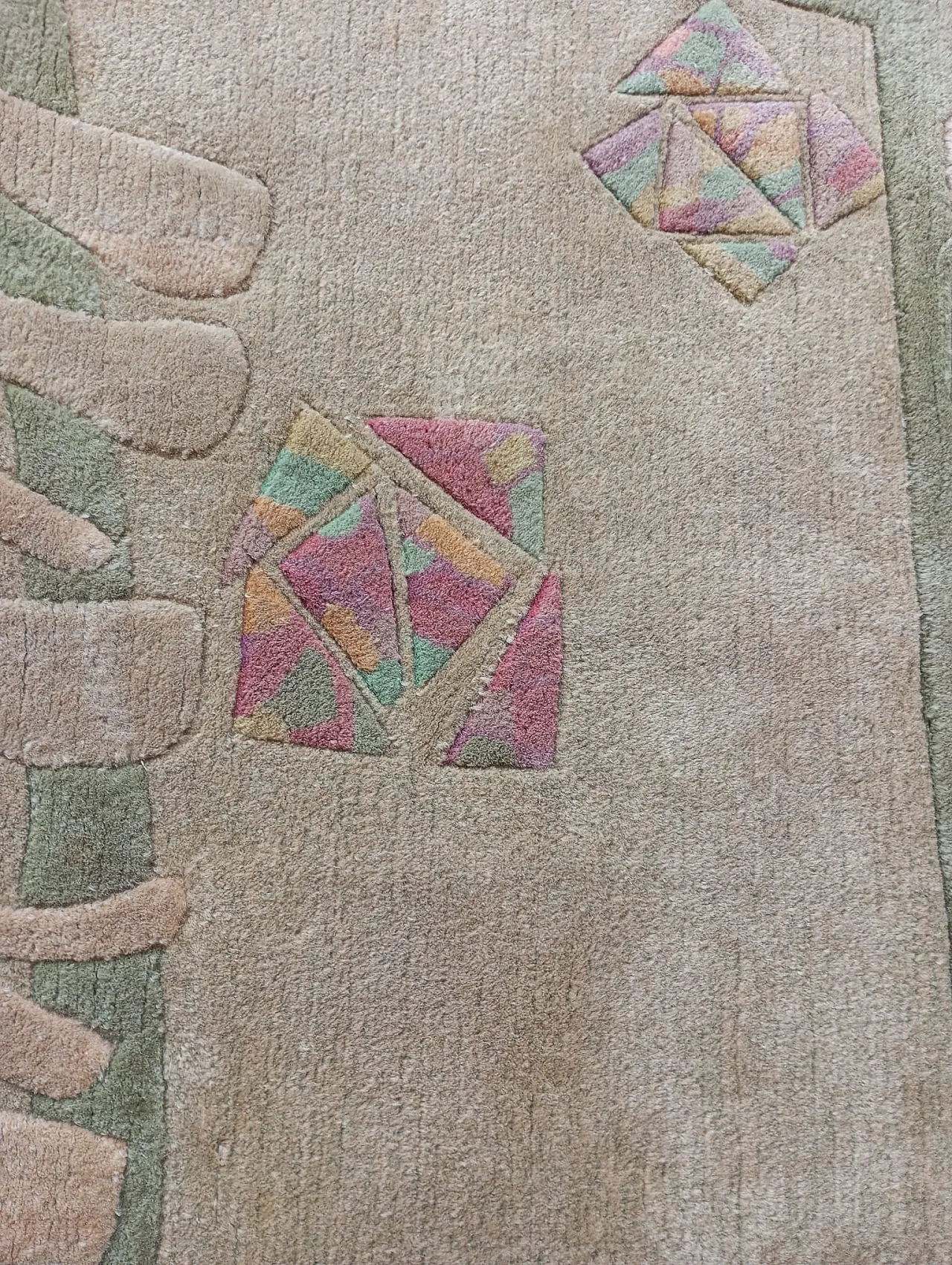 Tappeto Hand tafted in lana, anni '60 4