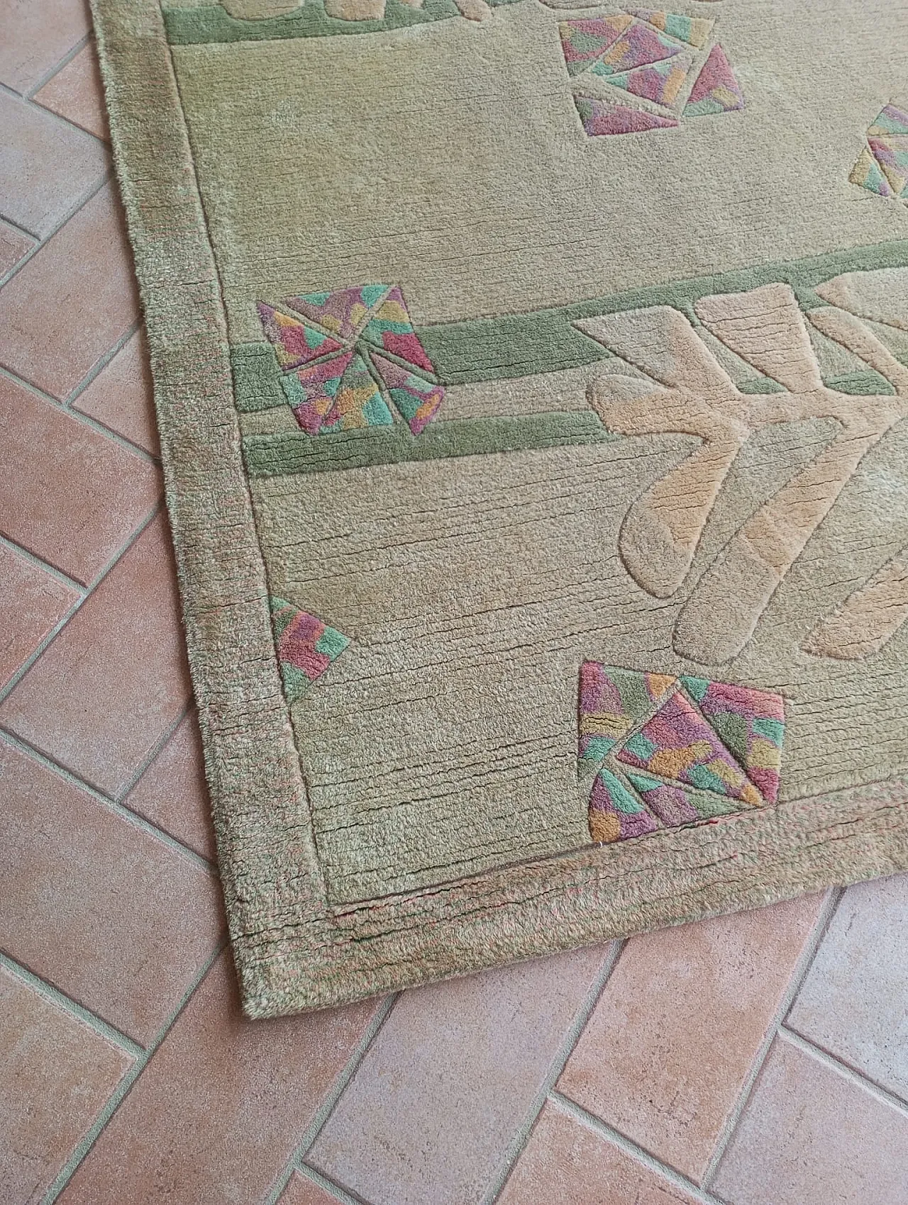 Tappeto Hand tafted in lana, anni '60 5