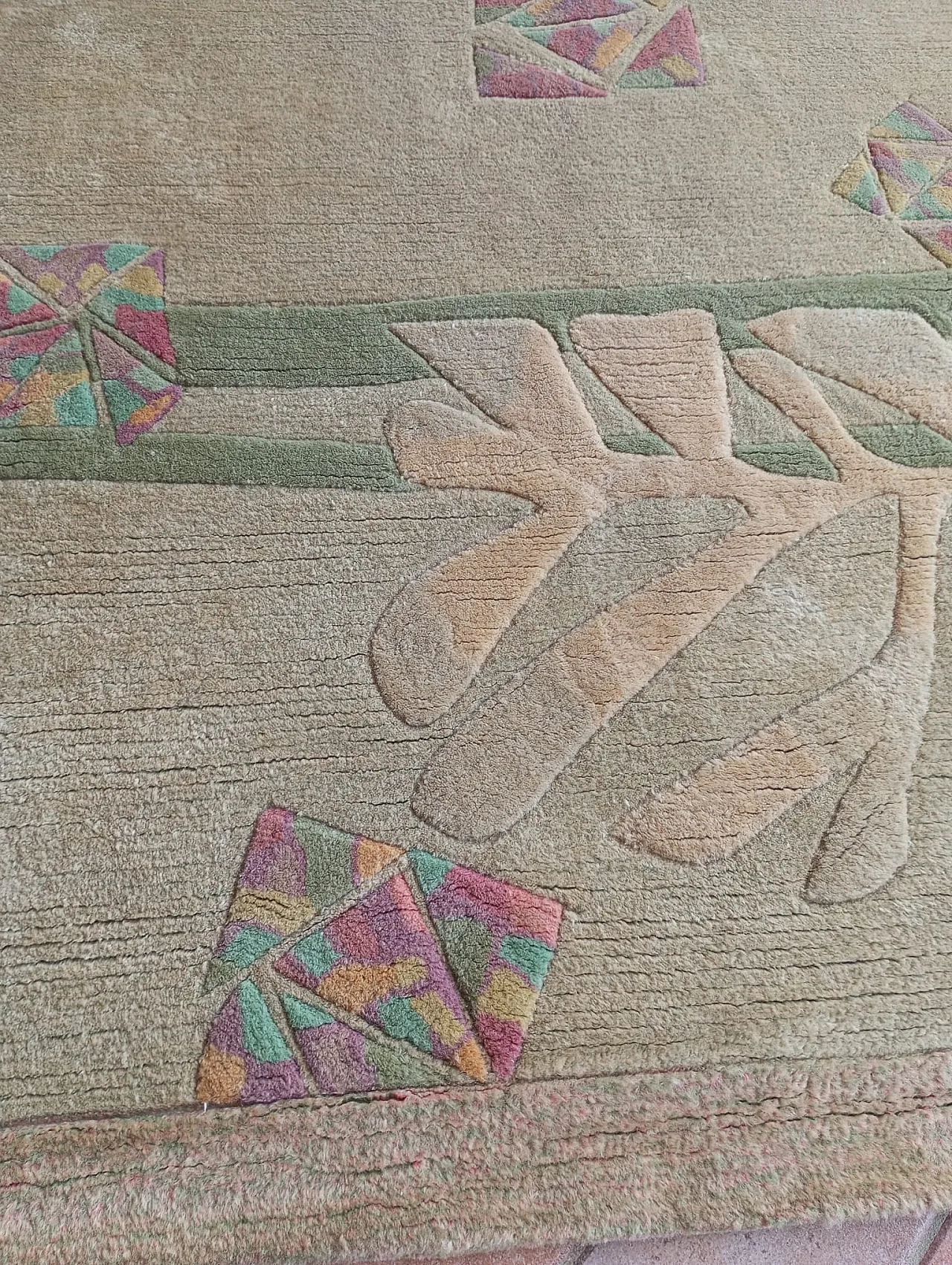 Tappeto Hand tafted in lana, anni '60 7