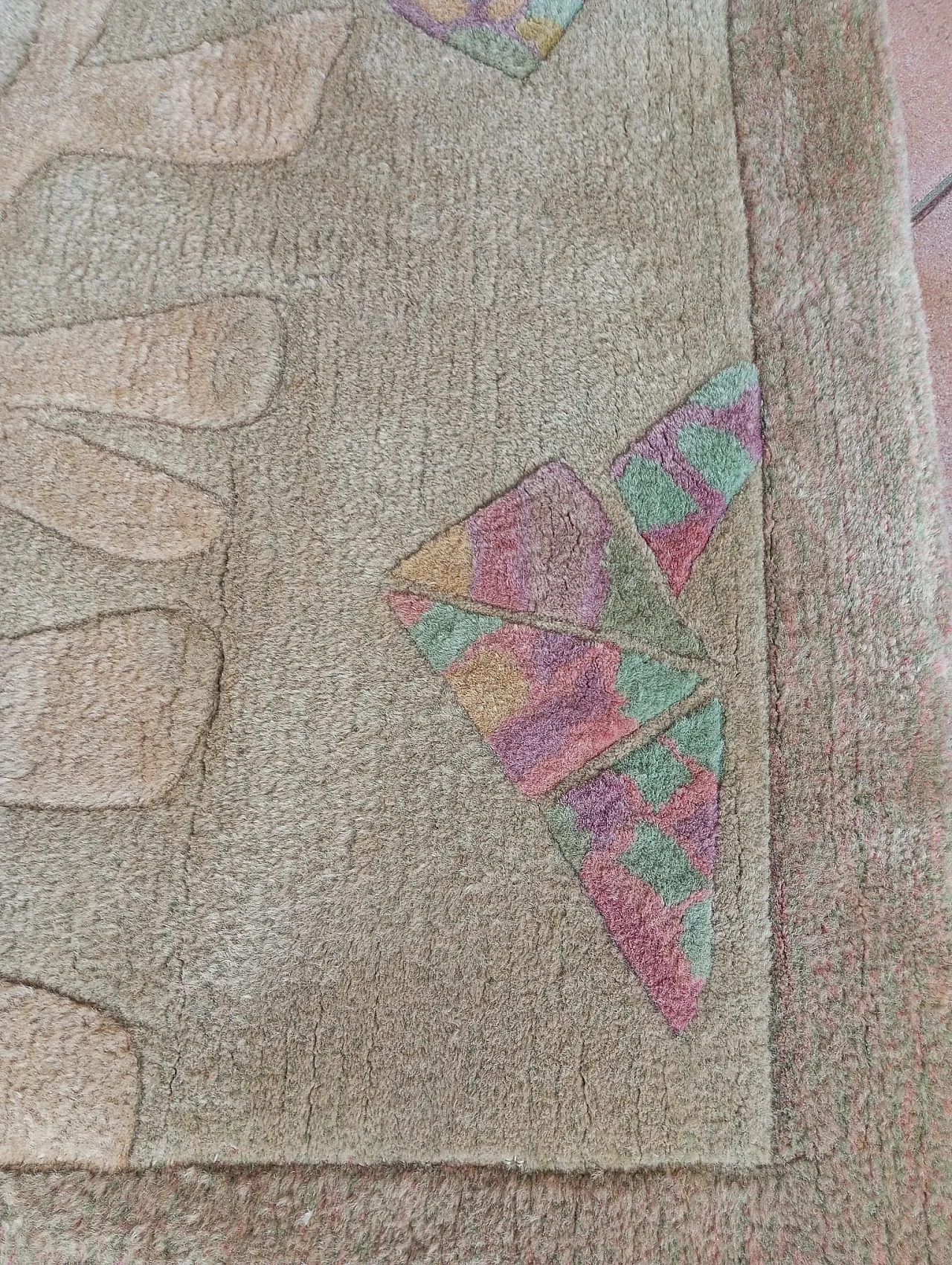 Tappeto Hand tafted in lana, anni '60 8